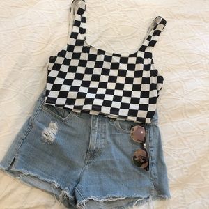 Checkered Crop-top